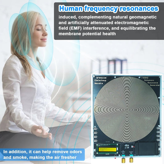 SFWSC08 8CH 250mm Schumann Resonance Generator – 25 Frequencies 7.83Hz Sleep Aid Device with 0.01-100000Hz Adjustable for Meditation Relaxation