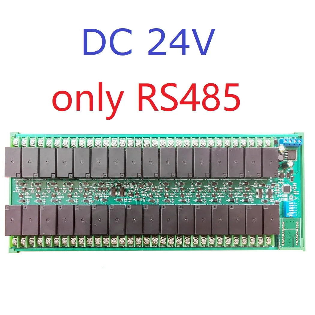 R4D5E32 32-Channel 20A High-Current Relay Module, DC 12V/24V, Ethernet and RS485 Modbus TCP/RTU for Automation Control