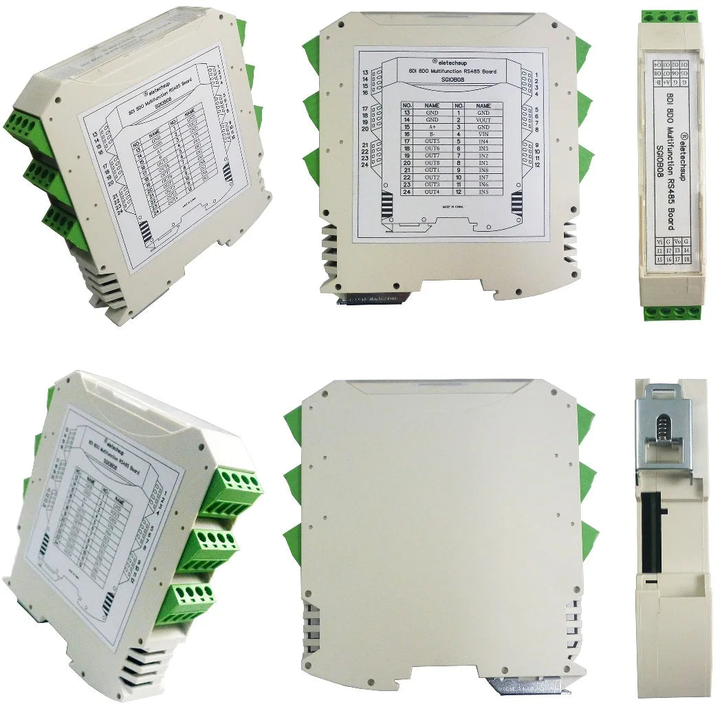 SGIOB08 Ultra-Thin Safety Barrier IO Module – 8DI-8DO RS485 Modbus RTU with 3000VDC Isolation for PLC Industrial Equipment