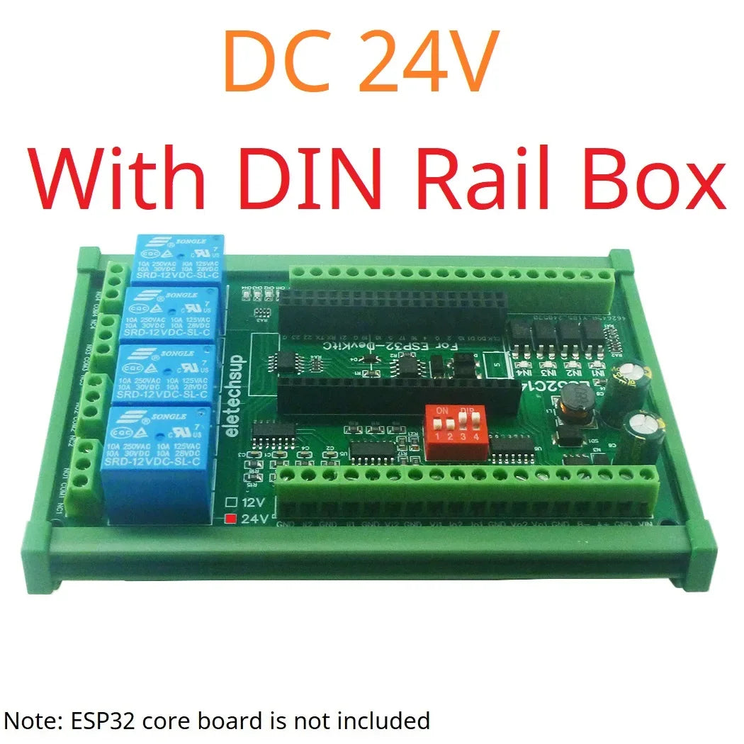 ES32C14 Industrial ESP32 Wi-Fi Ethernet Relay Control Board with Analog and Digital I/O, Modbus TCP/RTU Automation Expansion Module