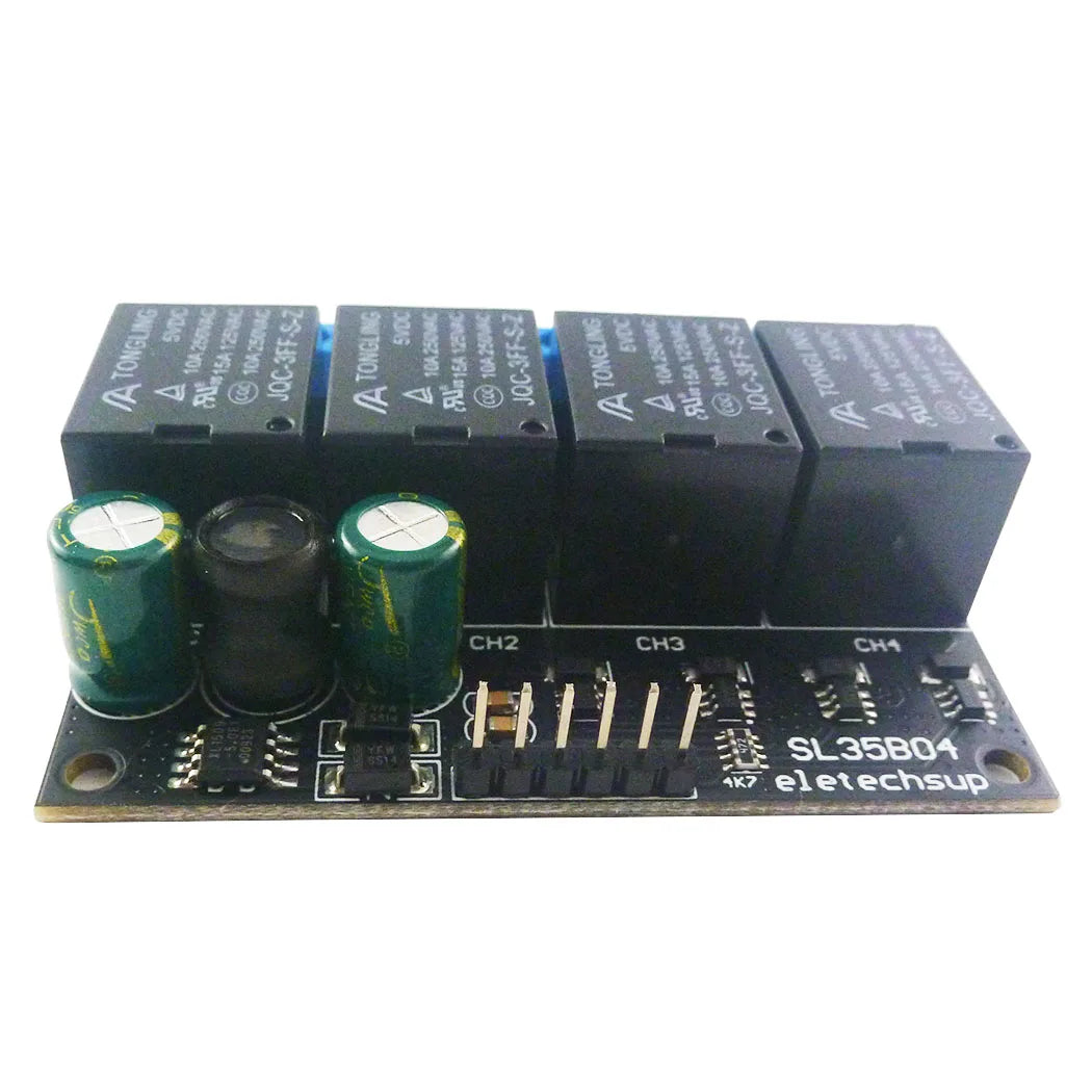 SL35B01/SL35B02/SL35B04 1-4CH Flip-Flop Relay Module – DC 5-24V Bistable Self-Locking Switch with 10A Output for Arduino UNO Raspberry Pi ESP32