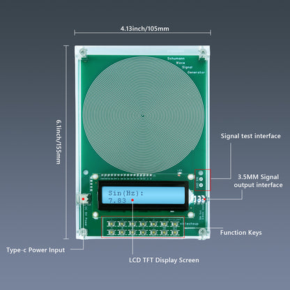 Adjustable 7.83 Hz Schumann Resonance Generator, 0.1 Hz–100 kHz Sine Wave Frequency Device with USB Power
