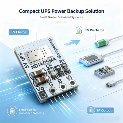 5V 1A UPS Module – 3.7V/4.2V Li-Ion Battery Charge Discharge Board for Arduino UNO MEGA2560 ESP32 Uninterrupted Power Supply