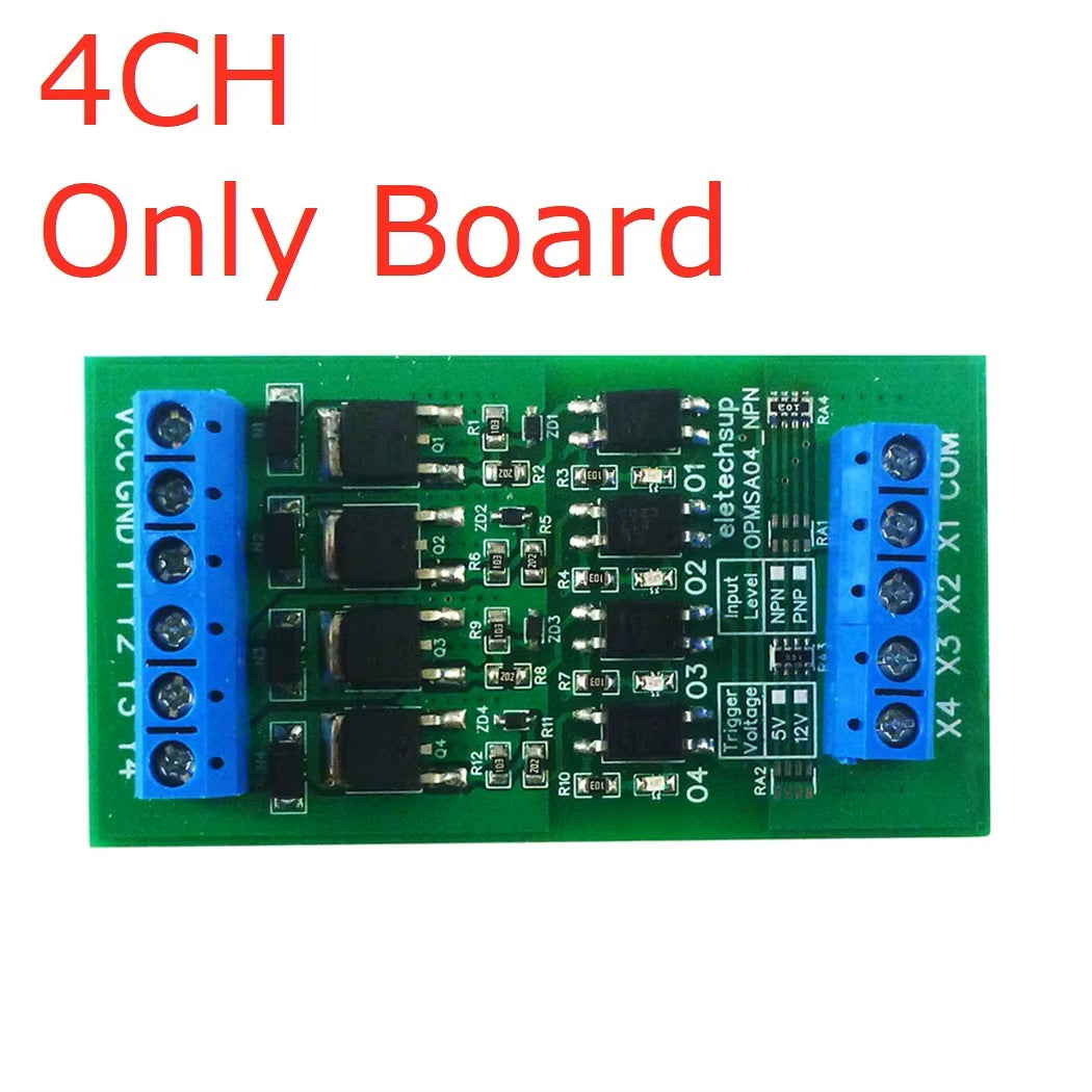 OPMSA04 4CH 5A Digital Signal Amplifier – DC 3.3-24V NPN/PNP Logic Level LED Driver for Arduino Raspberry Pi ESP32 ESP8266