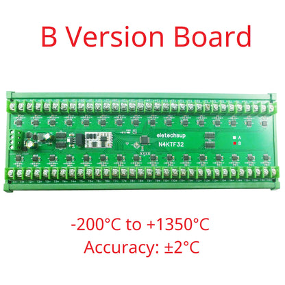 N4KTF32 32-Channel K-Type Thermocouple Temperature Module – MAX6675ISA+ 0-1024℃ RS485 Modbus Collector DC 7-25V for Industrial Monitoring