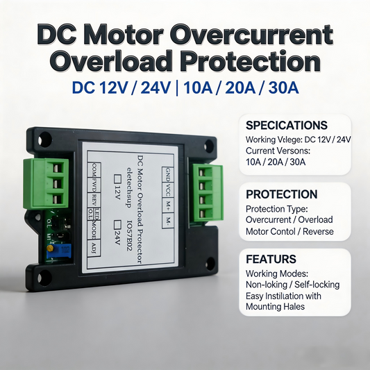 IO57E02 Power Brushed Motor Controller Module 12V 24V DC Overload Overcurrent Short Circuit Protector Forward Reverse Control