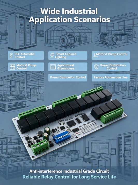 RYR416C 16CH DC 12V 24V Hardware Setup Parameters Modbus Rtu Multifunction RS485 Relay Module PLC HMI IO Expansion Board