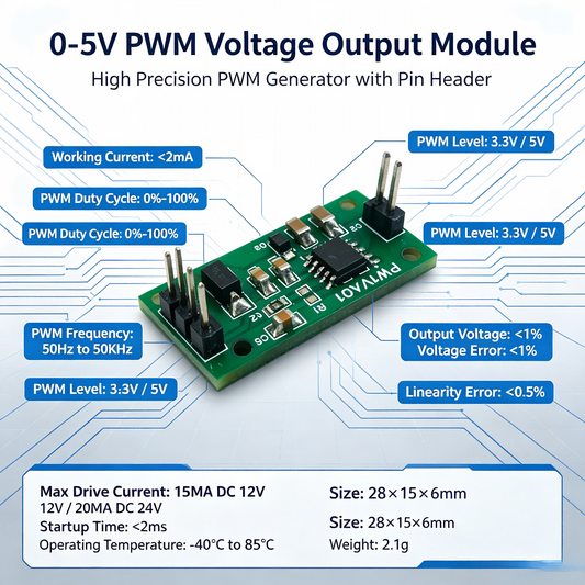 2Pcs PW1VA01 PWM to DAC Converter Module – 0-5V/0-10V Adjustable Voltage Output Signal Generator for Arduino UNO MEGA PLC