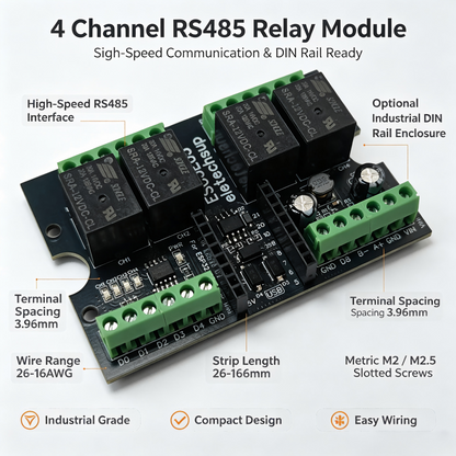 ESC3E05 RISC-V ESP32-C3 Development Board – 4CH Relay RS485 DIN Rail Module with Wi-Fi BLE for Industrial IoT Smart Home PLC