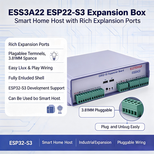 ESS3A22 ESP32-S3 Smart Home Controller – 6-in-1 Relay MOS PWM Output Board with RS485 WiFi BLE for Arduino MQTT HTTP IoT
