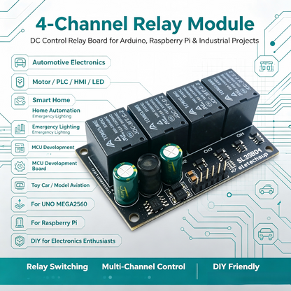 SL35B01/SL35B02/SL35B04 1-4CH Flip-Flop Relay Module – DC 5-24V Bistable Self-Locking Switch with 10A Output for Arduino UNO Raspberry Pi ESP32