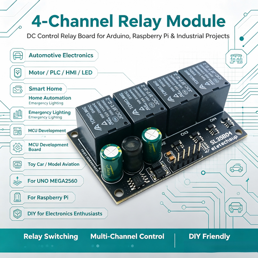 SL35B01/SL35B02/SL35B04 1-4CH Flip-Flop Relay Module – DC 5-24V Bistable Self-Locking Switch with 10A Output for Arduino UNO Raspberry Pi ESP32