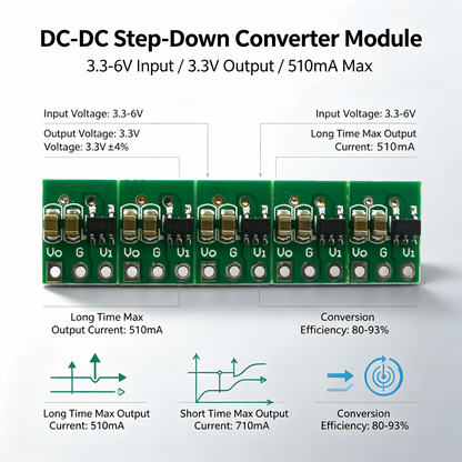5Pcs DD0503MB 3.3V DC-DC Buck Converter – 3.3-6V Step-Down Regulator Module for FPV Drone Camera UAV Embedded Systems