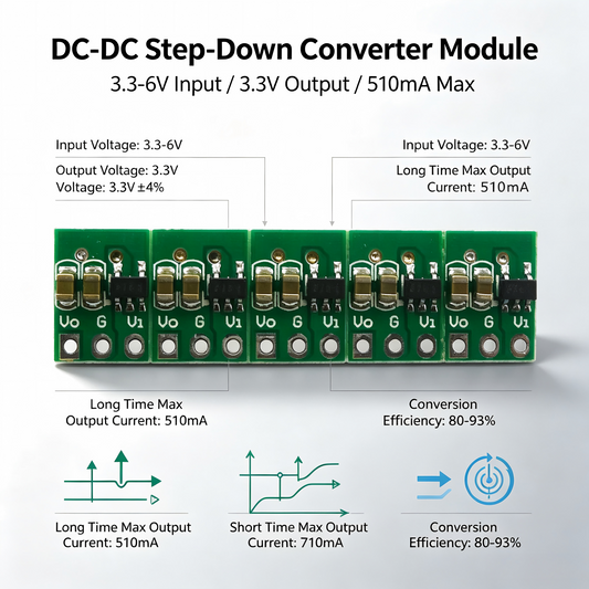 5Pcs DD0503MB 3.3V DC-DC Buck Converter – 3.3-6V Step-Down Regulator Module for FPV Drone Camera UAV Embedded Systems