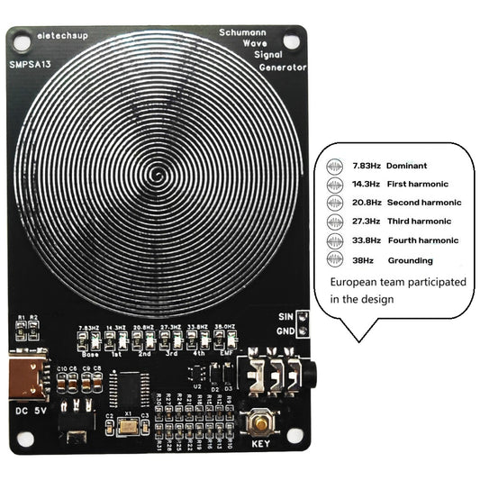 SMPSA13 7-38Hz Schumann Resonance Scalar Generator – 7.83Hz Earth Frequency Harmonic Cycle Device for Grounding, EMF Protection & Mental Wellness