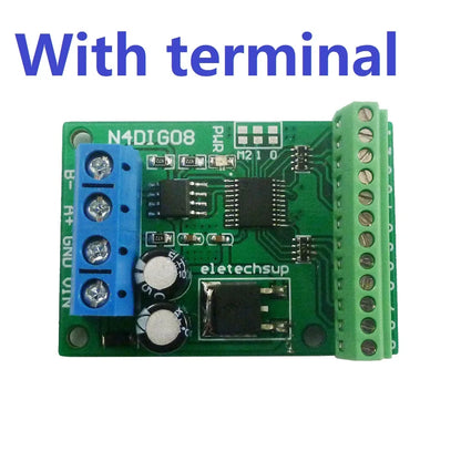 N4DIG08 8CH Modbus RTU Controller Module – UART/RS485 PLC Expansion Board with Digital I/O for Arduino UNO MEGA NANO STM32 AVR PIC