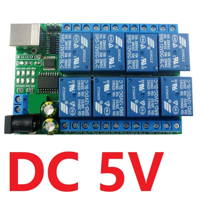 UD23A08 8-Channel Serial Relay Controller – USB/TTL/RS232 Multi-Voltage Smart Switch for PLC Automation & Industrial Control