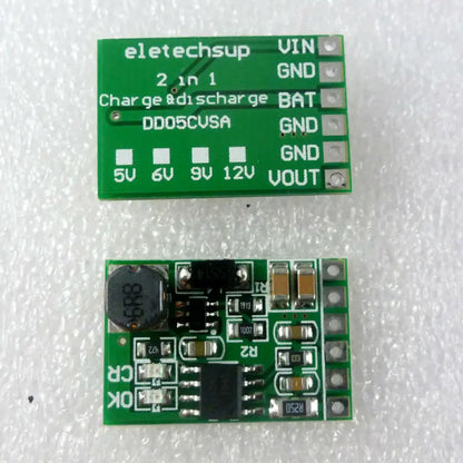 DD05CVSA 2-in-1 Charger Discharger Board – DC-DC Step-Up Module 4.5-8V Input to 5V Output for UPS Mobile Power DIY Projects