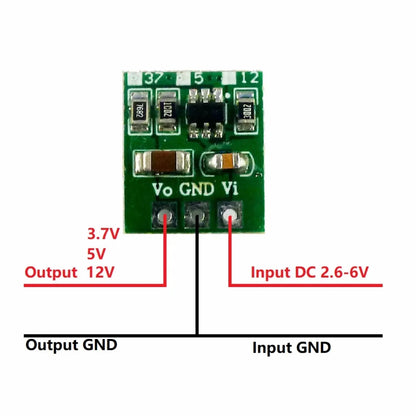 10Pcs DD0512MA Mini 5W Boost Converter – DC 2.6-6V to 3.7V/5V/12V Adjustable Step-Up Regulator Module for DIY Electronics