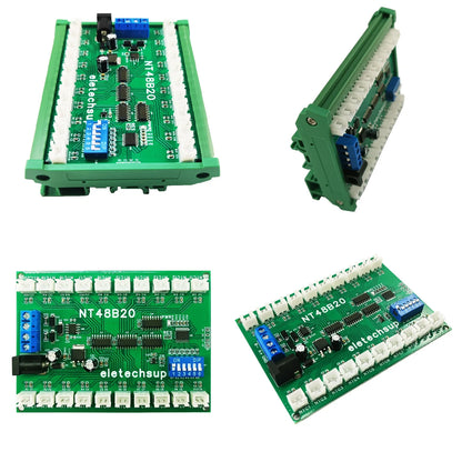 NT48A08/NT48B20/NT48C32 8-32CH RS485 Temperature Collector – Modbus RTU AI Remote IO Module with 10K B3950 NTC Sensor for PLC SCADA