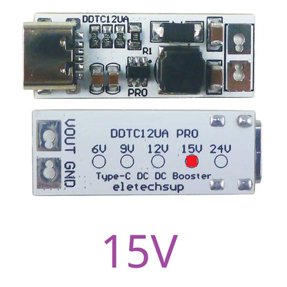 Full Function Type-C PD/QC Boost Converter – USB 5V to 6V/9V/12V/15V/24V 9W DC-DC Step-Up Module for Arduino Smart Home Speaker