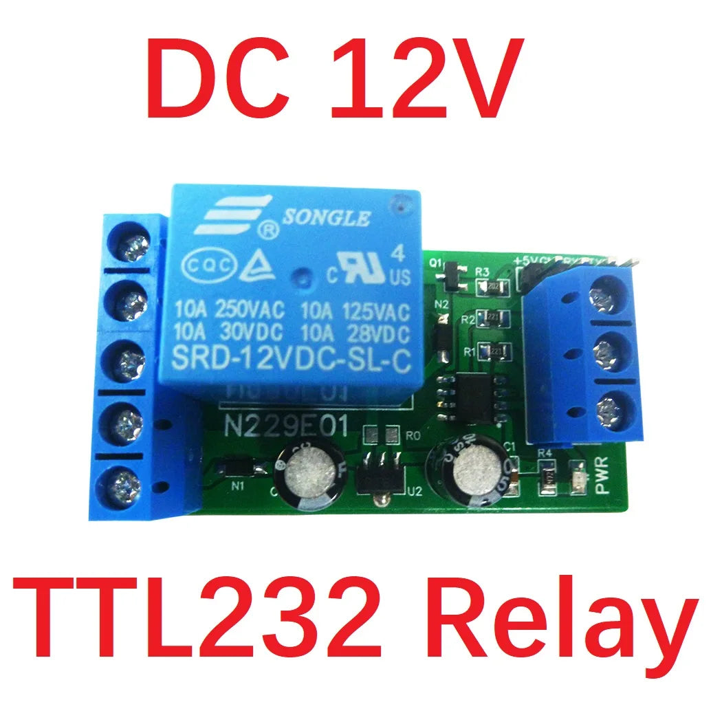 N229E01 1CH USB/TTL232 Relay Module – DC 5V/12V UART Serial Port Switch with Type-C for Arduino MEGA Raspberry Pi PC Control