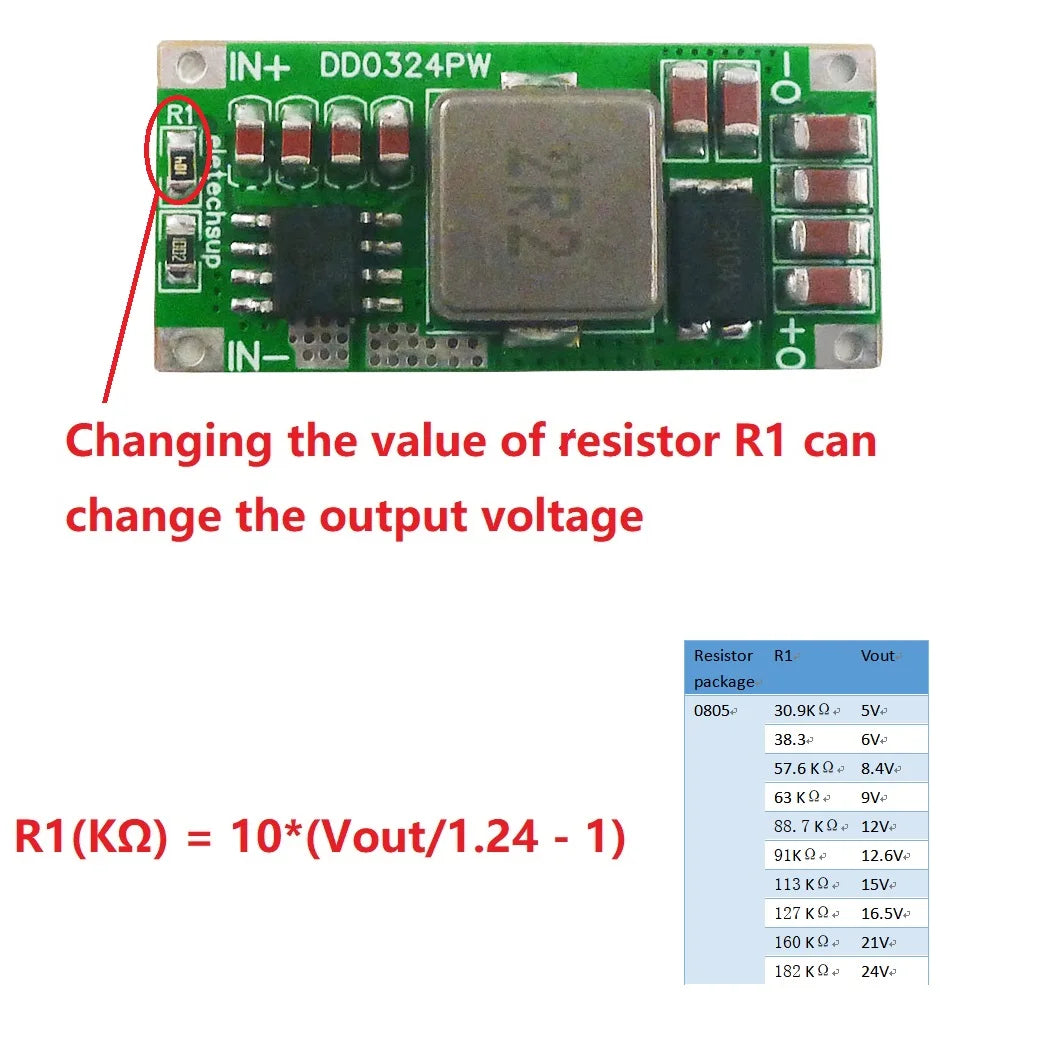 DD0324PW 8A 100W DC-DC Boost Converter – 2.7-5.5V to 8.4V/12.6V/16.8V/21V/24V Step-Up Voltage Regulator for 2-5S Li-ion Battery