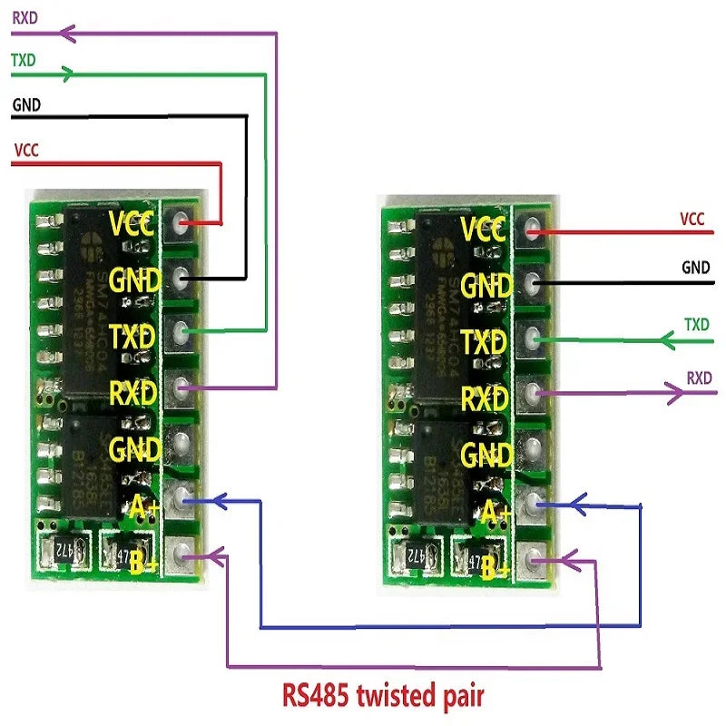 R411B01 3.3V UART to RS485 Transceiver Module – SP3485 Auto-Direction Converter for Arduino ESP8266 Raspberry Pi Modbus RTU