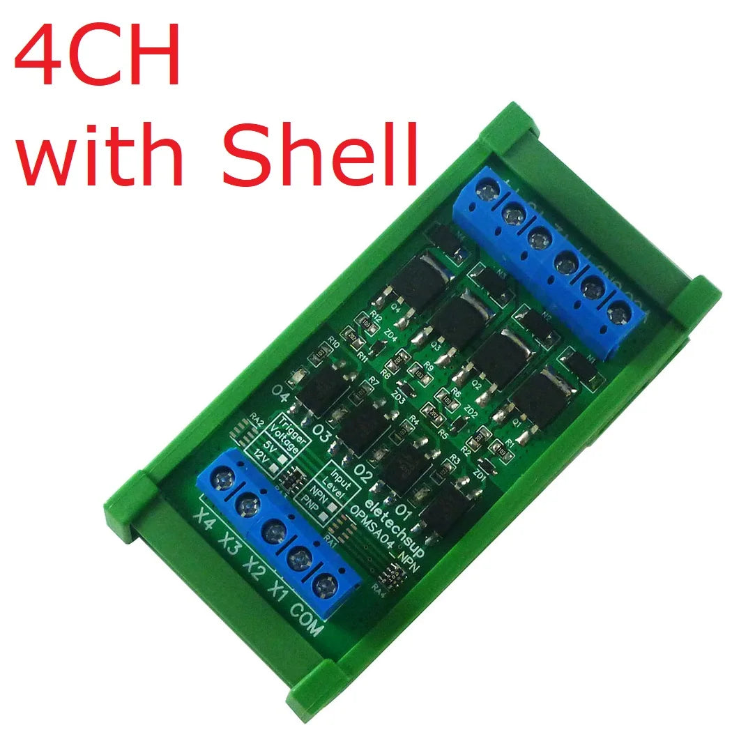 4-16CH 5A PLC Signal Amplifier Board – DC 3.3-24V NPN/PNP Logic Level Converter with Opto-Isolation & MOS Output for Industrial Automation