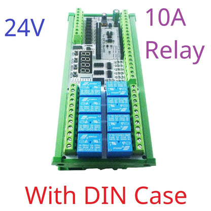 ES32A08 ESP32 Industrial IO Expansion Board – 8AI-8DI-8DO Relay Module with RS485 Modbus & WiFi for PLC Automation IoT DIY