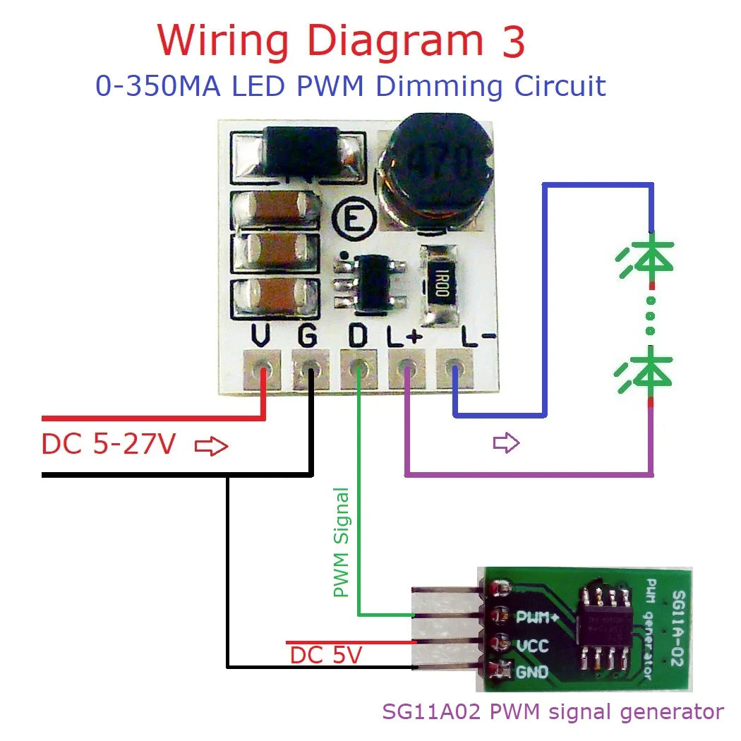 LD2635MA Mini DC 5–27V 350mA Constant Current Buck LED Driver Module for High-Brightness LEDs