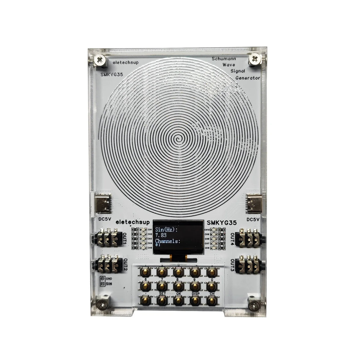 SMKYG35 10-Channel Schumann Resonance Frequency Generator – 0.01Hz–100kHz Adjustable Pure Sine Wave Signal Generator for Meditation & Sleep