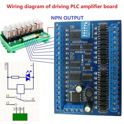 N4D3E16 16DI 16DO RS485 Modbus RTU Remote I/O Module, DC 9V/12V/24V, Digital Switch Control Board for PLC and HMI