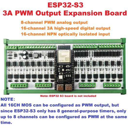 ESS3H32 ESP32-S3 Industrial IO Controller – 16DI/16DO Solid-State Relay Board with WiFi Bluetooth Ethernet RS485 Modbus for MQTT IoT LED Automation