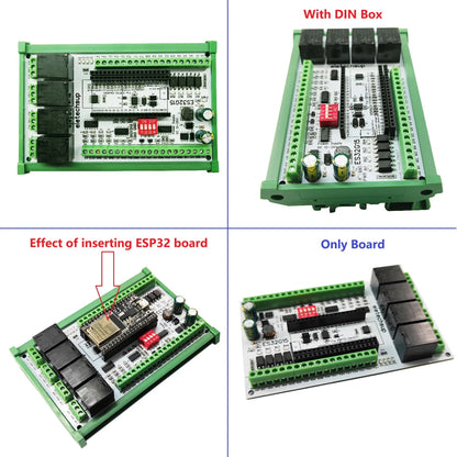 ES32G15 WiFi RS485 Remote I/O Control Baseboard for ESP32-DevKitC with NTC, AI/AO and DI/DO for Arduino and PLC Automation