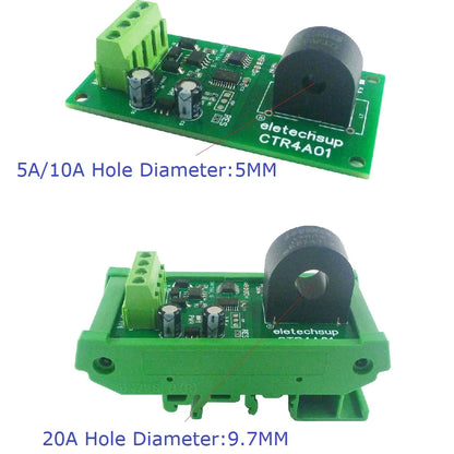 CTR4A01 RS485 AC Current Measurement Module for 110V/220V 50/60Hz, Current Transformer Ammeter Interface for PLC