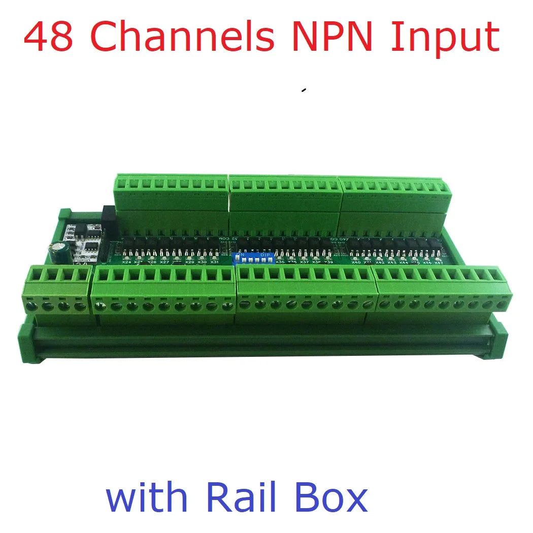 24DIA16/24DIB32/24DIC48 16-48CH Digital Input Module – NPN/PNP Switch PLC IO Expansion Board with 3000VDC Isolation RS485 Modbus RTU