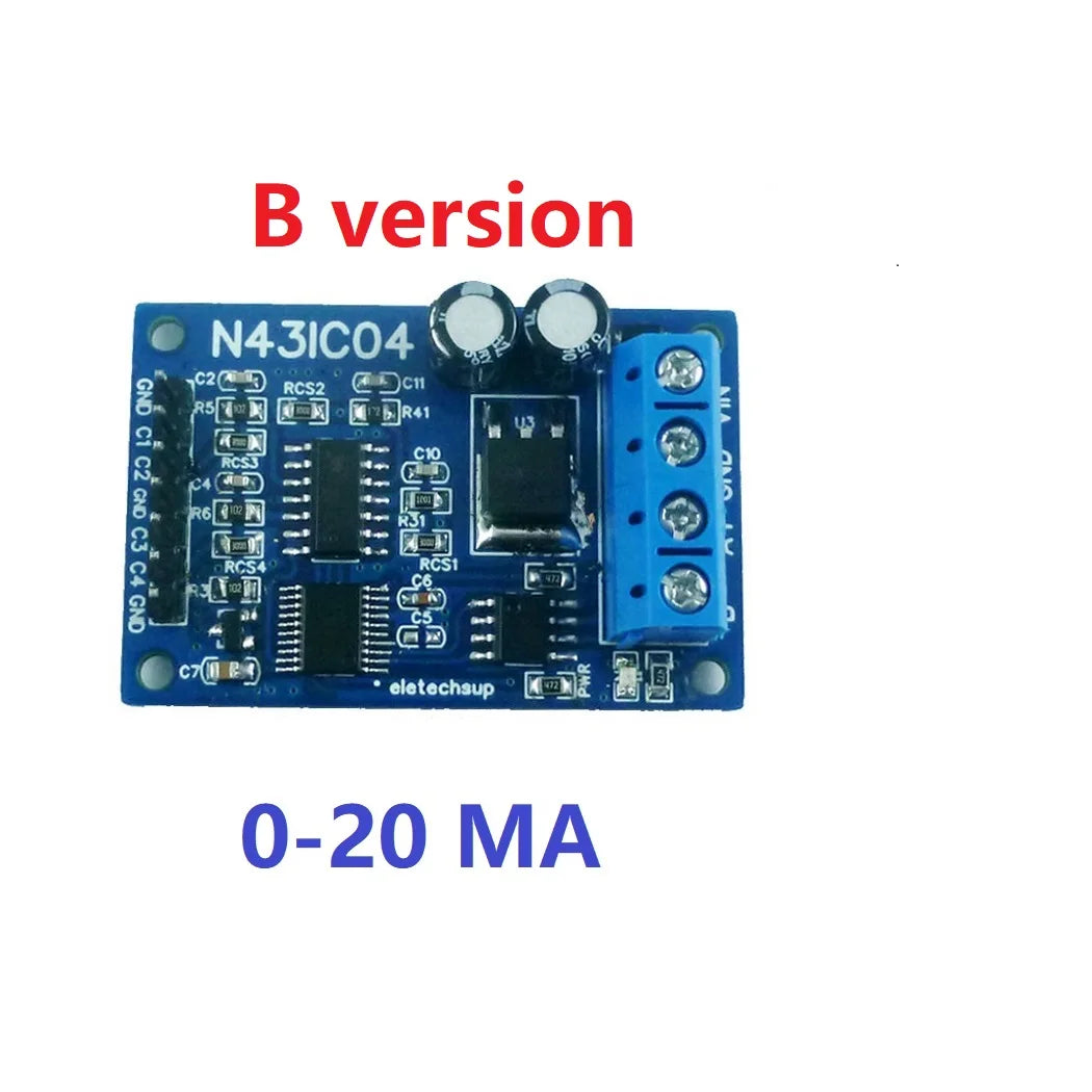 N43VD04/N43IC04 4CH 4-20mA/0-10V Analog Input Module – RS485 Modbus RTU ADC Data Acquisition Board for PLC SCADA Industrial Automation