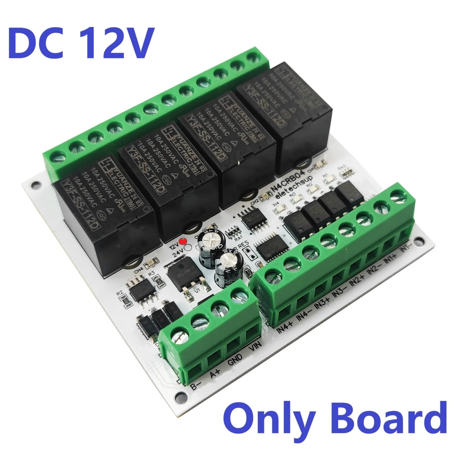 4CH Pulse Counter RS485 Relay Module – Modbus RTU Remote IO Controller with Multifunctional Wired Control for Simple PLC Replacement N4CRB04