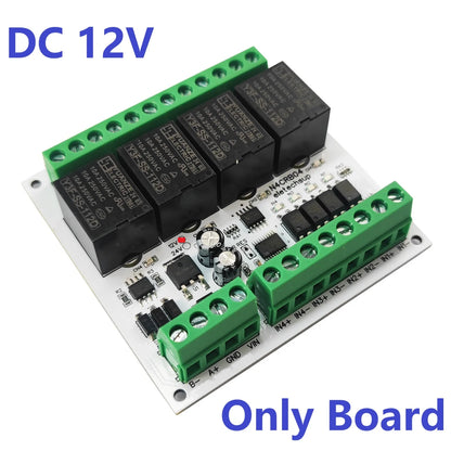 4CH Pulse Counter RS485 Relay Module – Modbus RTU Remote IO Controller with Multifunctional Wired Control for Simple PLC Replacement N4CRB04
