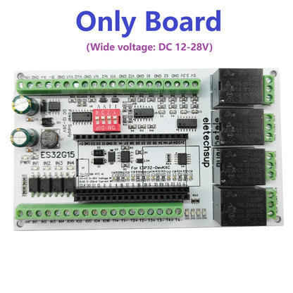 ES32G15 WiFi RS485 Remote I/O Control Baseboard for ESP32-DevKitC with NTC, AI/AO and DI/DO for Arduino and PLC Automation