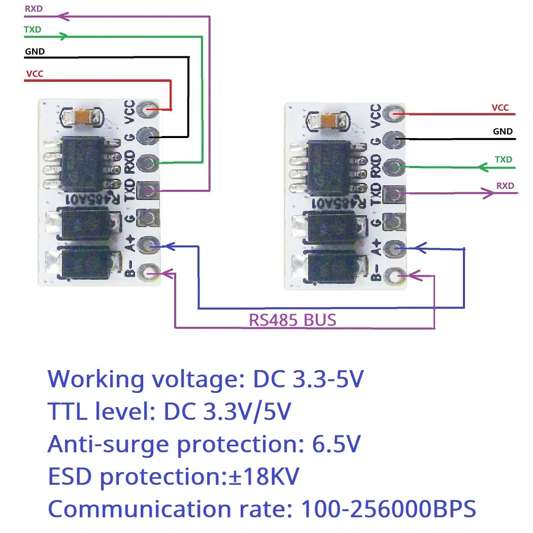 R485A01 High-Speed RS485 to TTL UART Serial Converter Module for Arduino MEGA 2560 Master-Slave Communication Networks