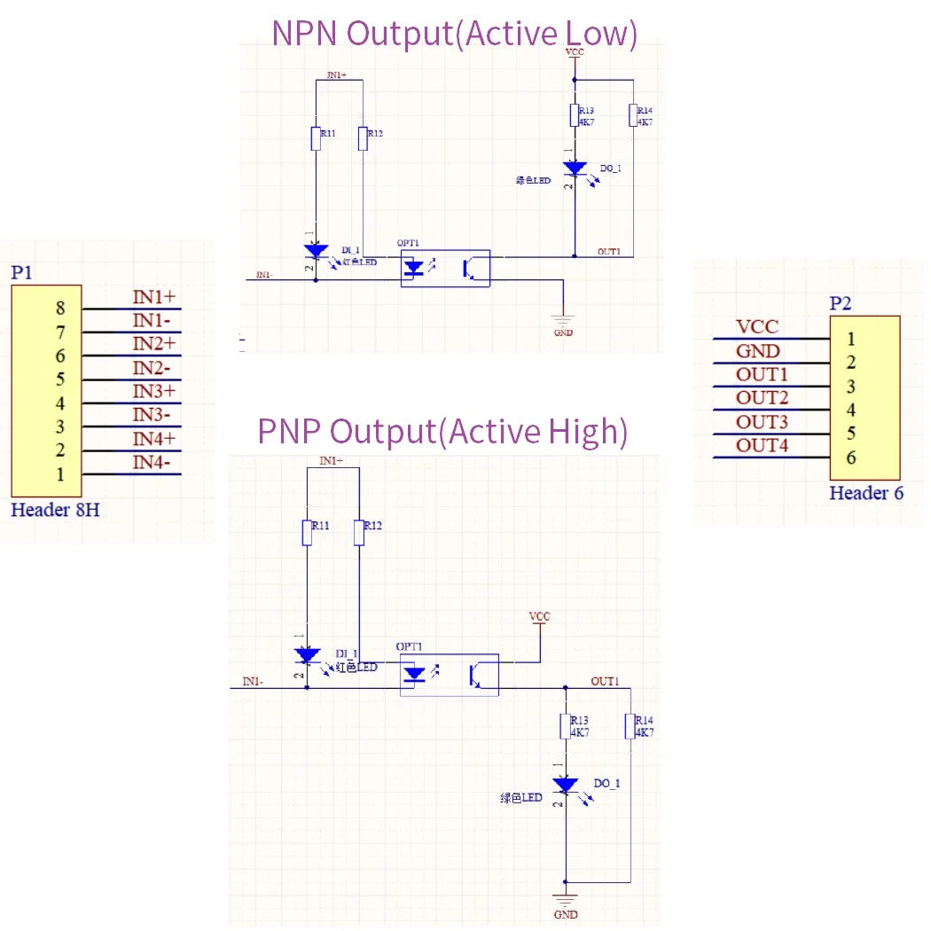 3.3V 5V 12V 24V Digital Signal Isolation Module – 10kHz DI-DO Optocoupler Logic Level Converter for PLC RS485 IO Communication