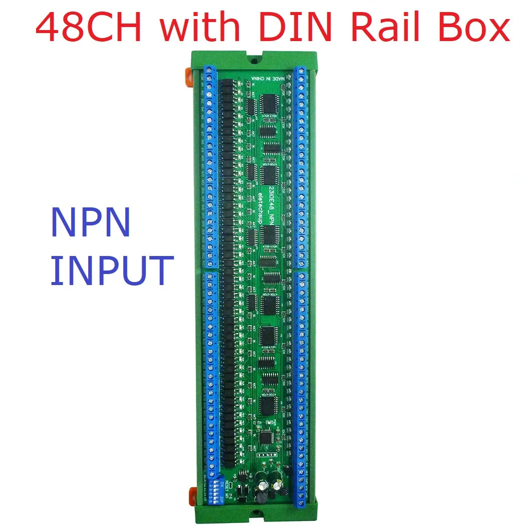 8/16/24/32/48CH Multifunction RS485 Remote IO Module – NPN/PNP DI-DO Expansion Board with DIN Rail & Modbus RTU for PLC Industrial Automation