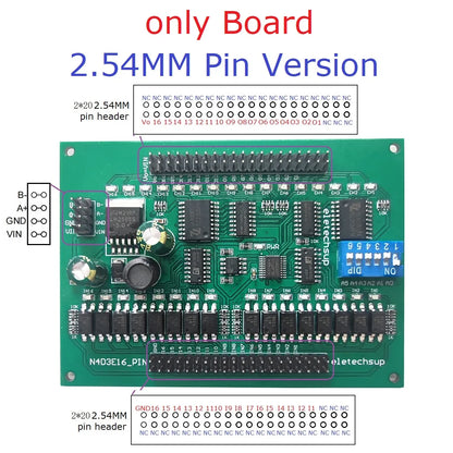 N4D3E16 16DI 16DO RS485 Modbus RTU Remote I/O Module, DC 9V/12V/24V, Digital Switch Control Board for PLC and HMI