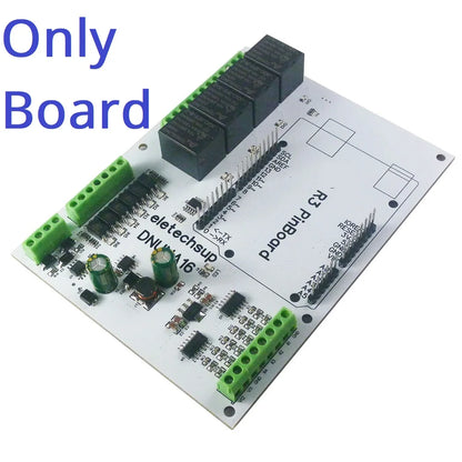 DNUNA16 DIN Rail Analog Digital IO Expansion Board – 6DI-4DO-6AI RS485 Module for Arduino UNO Simple PLC DIY