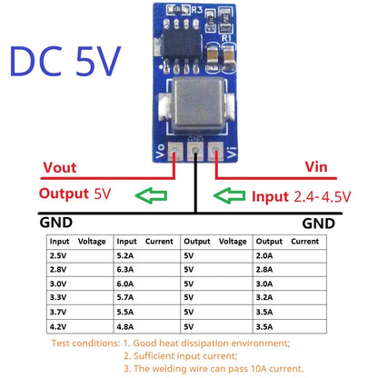 ND3A05SD 17W Synchronous Boost Converter – 2.4-4.5V to 5V/3.5A Step-Up DC-DC Module with 91% Efficiency for Arduino ESP32 Li-ion Battery