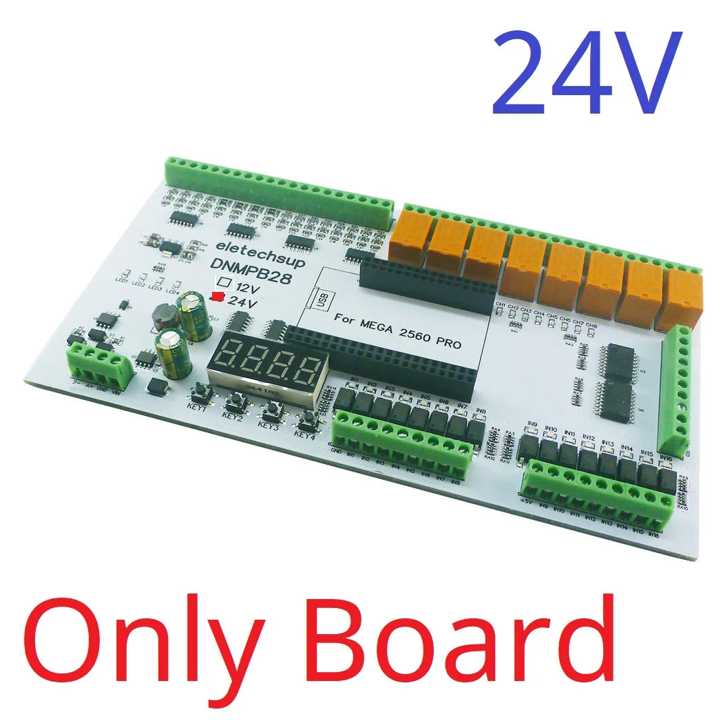 DNMPB28 16AI-16DI-16DO Relay Board for Arduino MEGA2560 Pro – 4-20mA/0-10V Analog Input RS485 Modbus MOS Relay IO Expansion