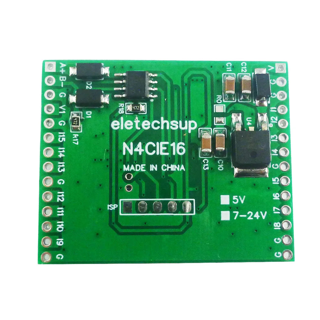 N4CIE16 16CH Remote IO Core Board – 15x 4-20mA Current & 1x 0-30V Voltage Input Modbus RTU RS485 2.54mm Pin ADC Module for PLC SCADA