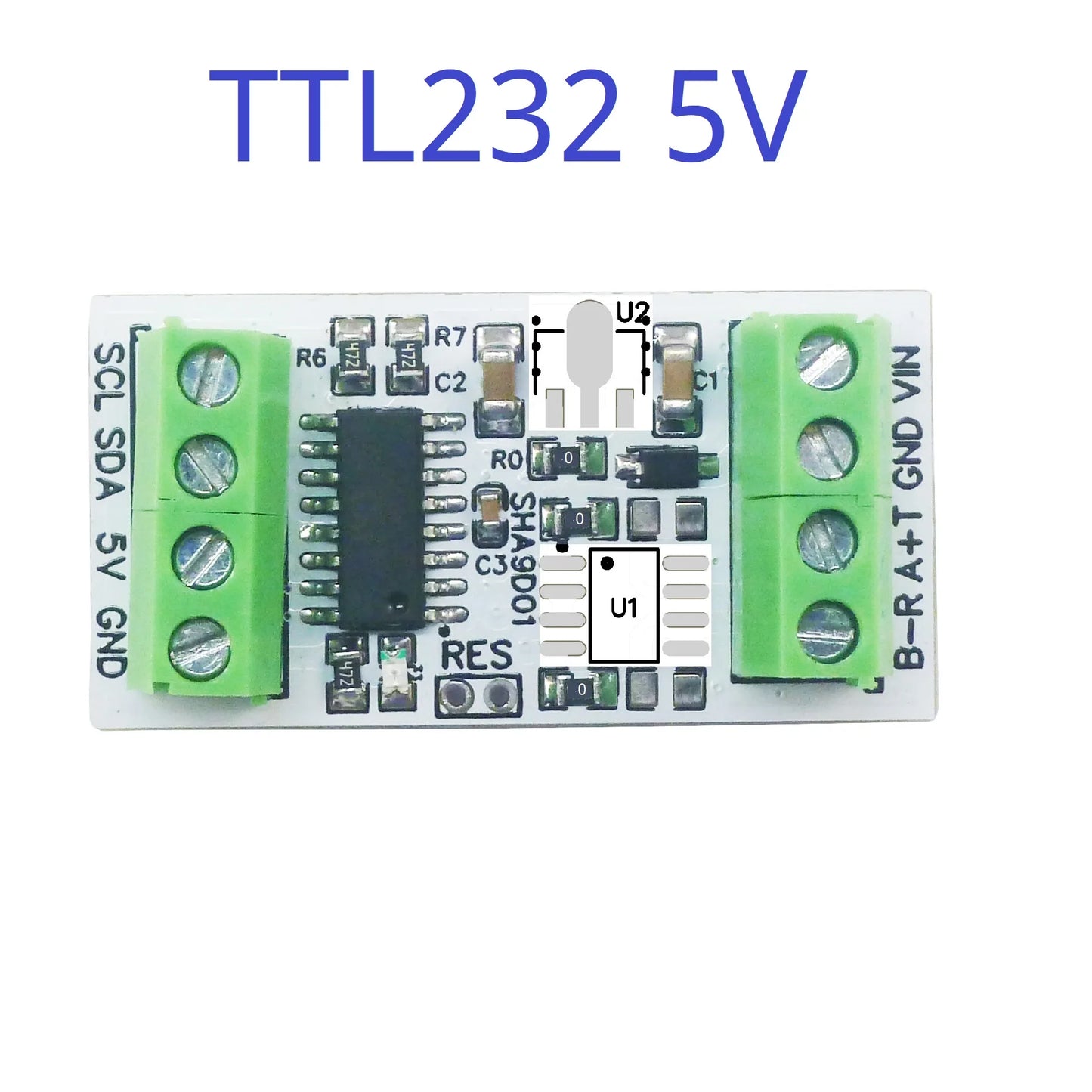 SHA9D01 RS485 TTL Modbus Rtu Analog Remote IO SHA9D01 Module HMI PLC Expand Industrial Temperature & Humidity SHT30 Sensor Adapter Board